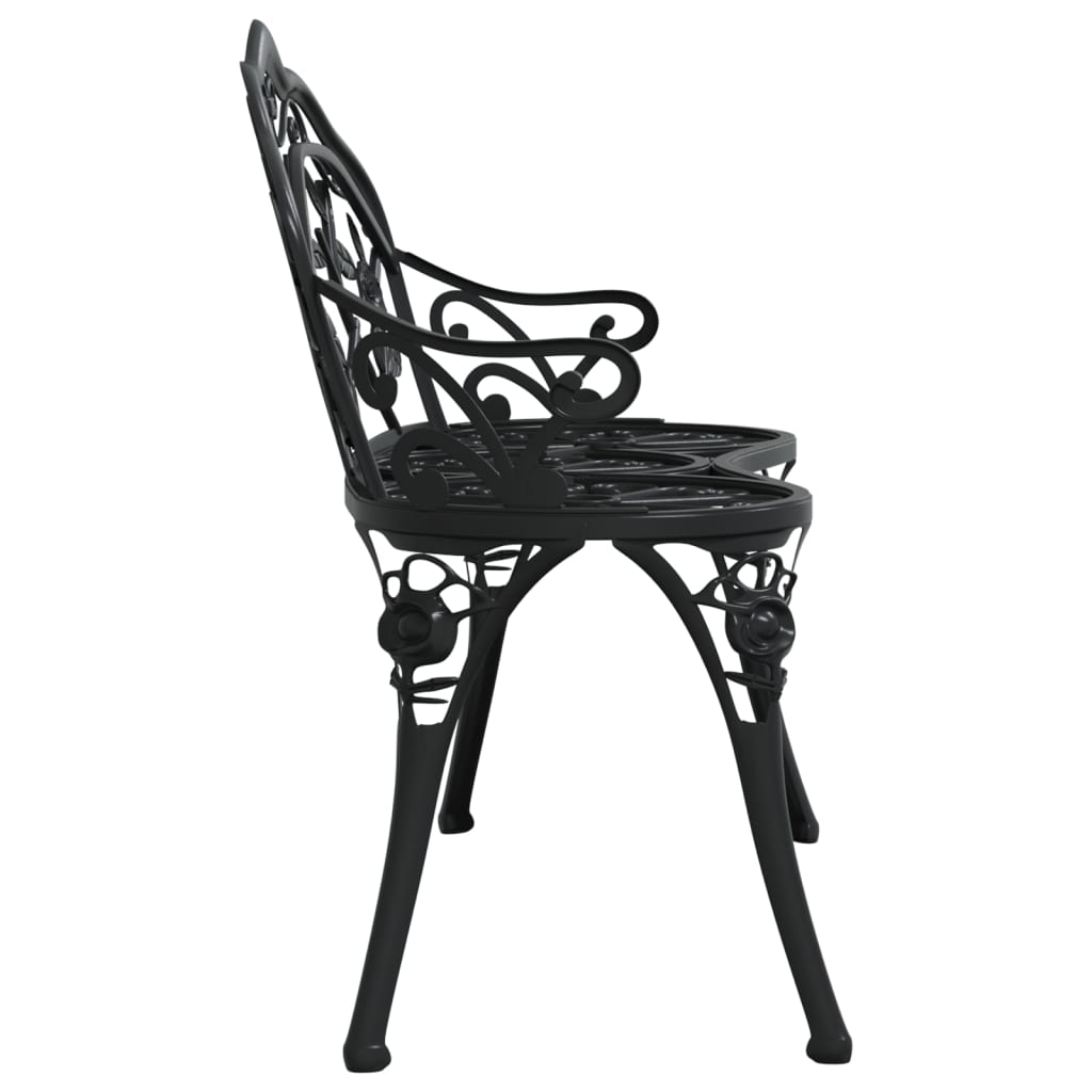 Patio Bench 39.4" Cast Aluminum Black