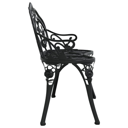 Patio Bench 39.4" Cast Aluminum Black