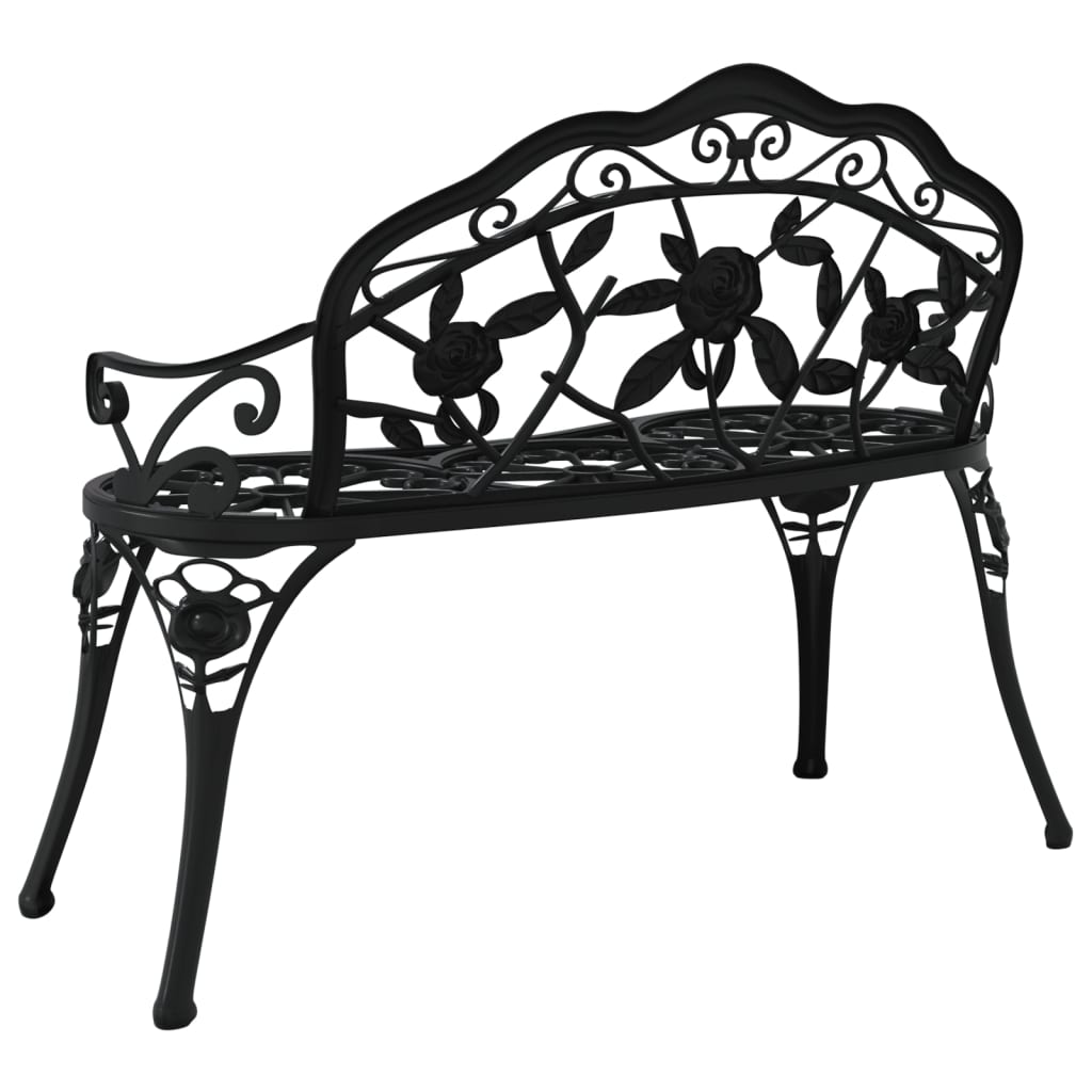 Patio Bench 39.4" Cast Aluminum Black