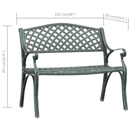 Garden Bench | Green | Cast Aluminium, Cast Iron | Standard