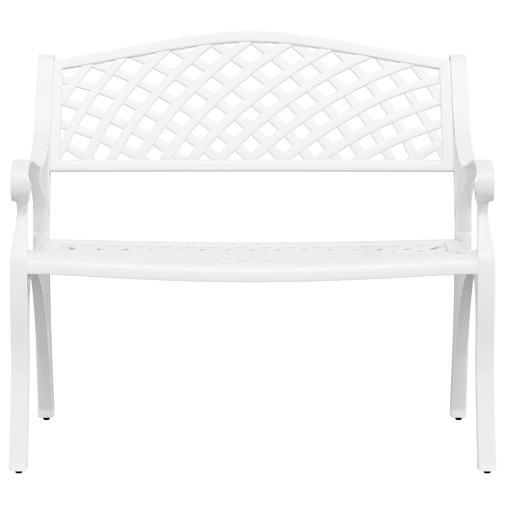 Garden Bench | White | Cast Aluminium, Cast Iron | Medium | Durable