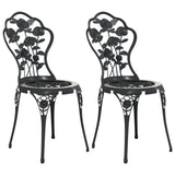 Bistro Chairs 2 pcs Cast Aluminium Black