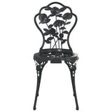 Bistro Chairs 2 pcs Cast Aluminium Black