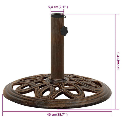 Umbrella Base Bronze 40x40x32 cm Cast Iron
