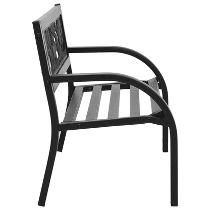 Garden Bench | Black | Steel | Children's size | Decorative Inlays