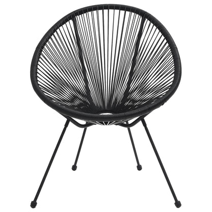 Dining Set | Black | Round PVC Rattan | Decorative Inlays | Dining Set