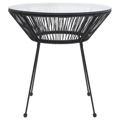 5 Piece Garden Dining Set Black