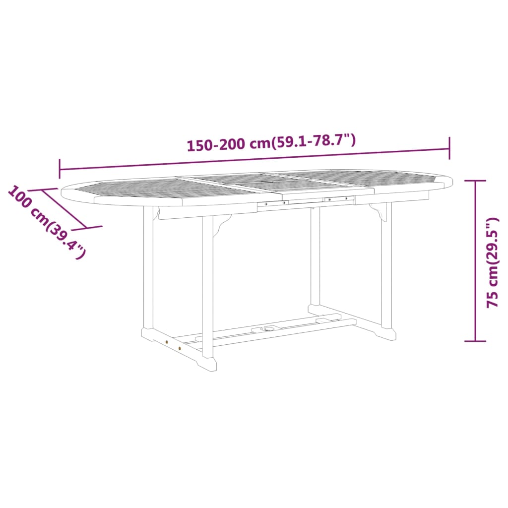 Garden Dining Set Reddish-brown Solid eucalyptus wood Medium