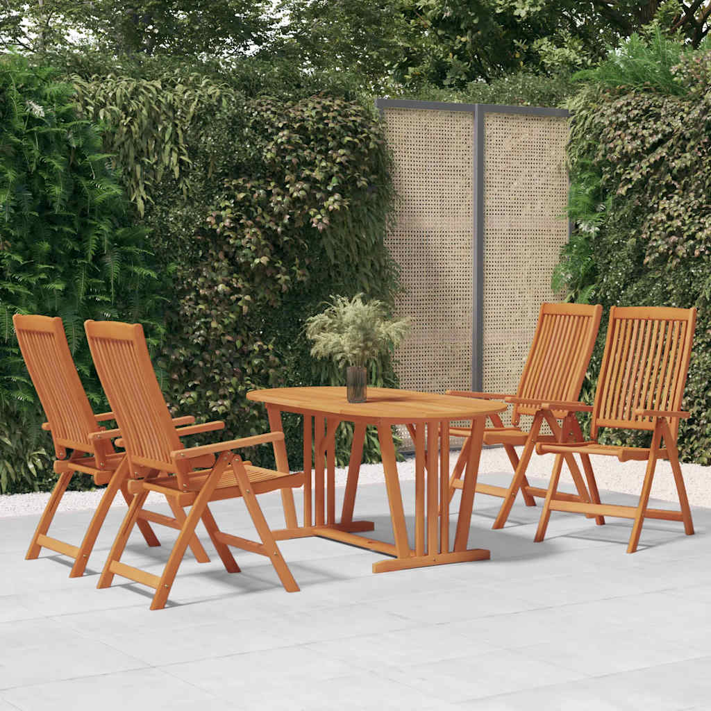 Garden Dining Set | Reddish-brown | Solid eucalyptus wood | Medium