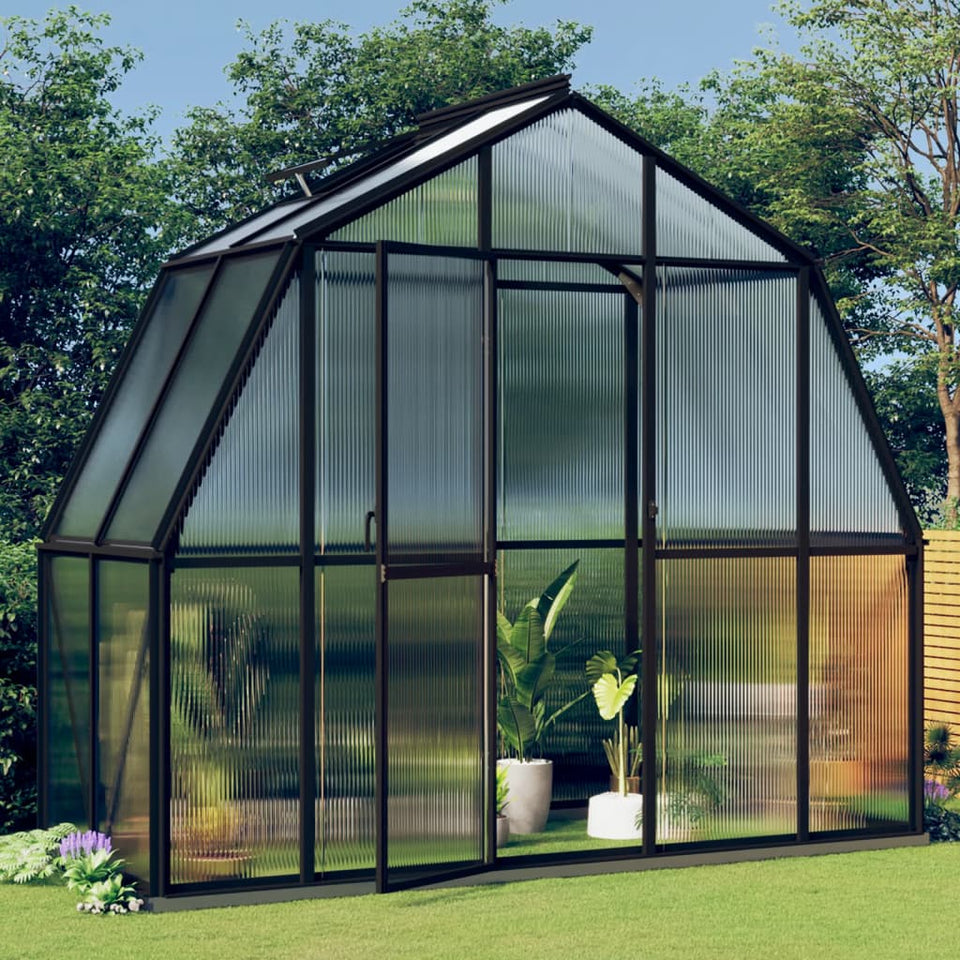 Greenhouse with Base Frame Anthracite 3.3 m² Aluminium