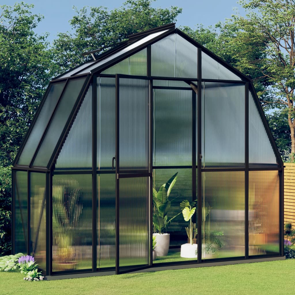 Greenhouse with Base Frame Anthracite 3.3 m² Aluminium