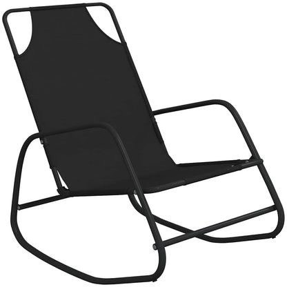 Sun Lounger | Set of 2 | Black | Powder-coated steel, textilene