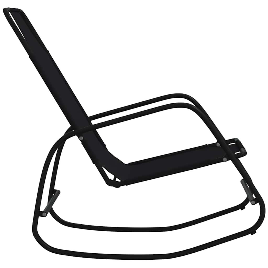 Sun Lounger | Set of 2 | Black | Powder-coated steel, textilene
