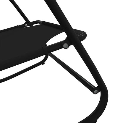 Sun Lounger | Set of 2 | Black | Powder-coated steel, textilene