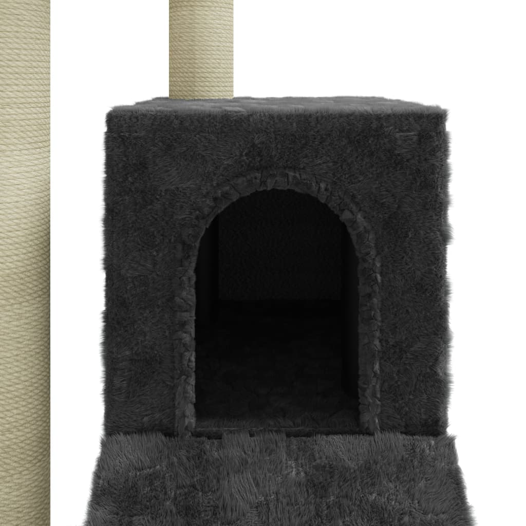 Cat Tree with Sisal Scratching Posts Dark Grey 92 cm