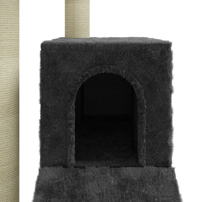 Cat Tree with Sisal Scratching Posts Dark Grey 92 cm