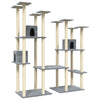 Cat Tree with Sisal Scratching Posts Light Grey 174 cm