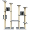 Cat Tree with Sisal Scratching Posts Light Grey 174 cm