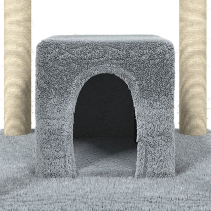 Cat Tree with Sisal Scratching Posts Light Grey 174 cm