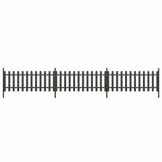 Picket Fence with Posts 3 pcs WPC 614x80 cm