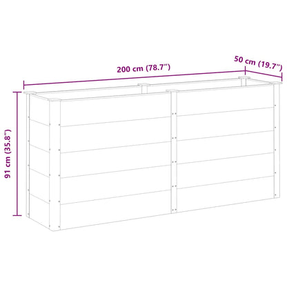 Garden Raised Bed | Grey | Wood plastic composite (WPC), Steel | Large