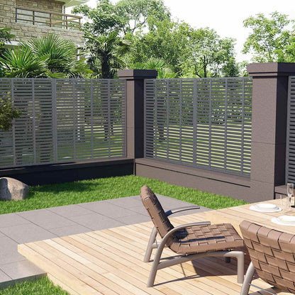 Louver Fence WPC 180x180 cm Grey
