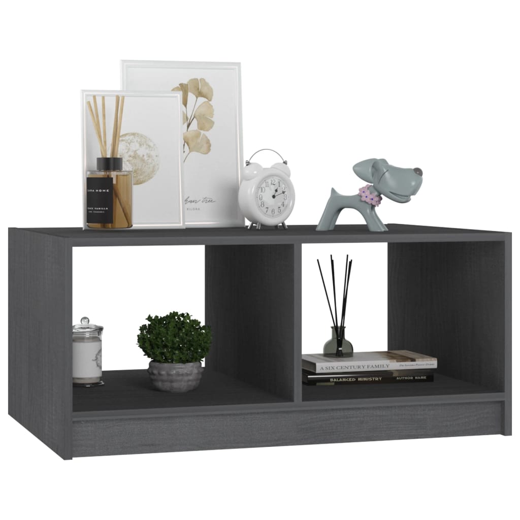 vidaXL Coffee Table Grey Solid Pinewood Medium Coffee Table