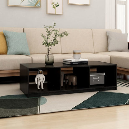 Coffee Table Black 110x50x34 cm Solid Pinewood