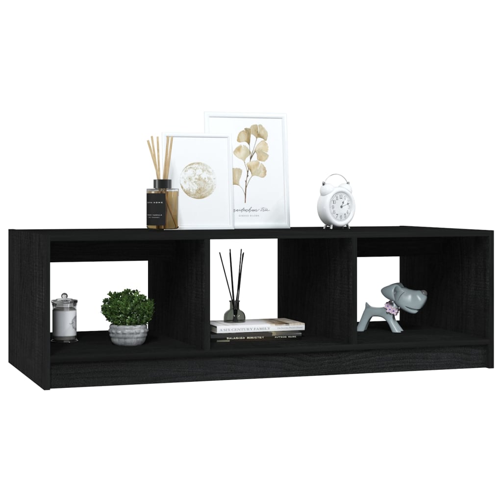 Coffee Table Black 110x50x34 cm Solid Pinewood