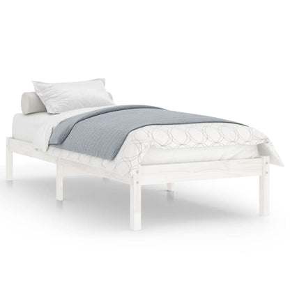 Bed Frame | White | Solid pinewood | 75x190 cm | Durable | Bed Frame