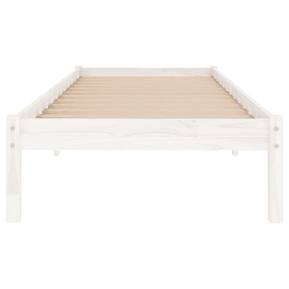 Bed Frame | White | Solid Pine Wood | 90x190 cm | Bed Frame | Rectangular