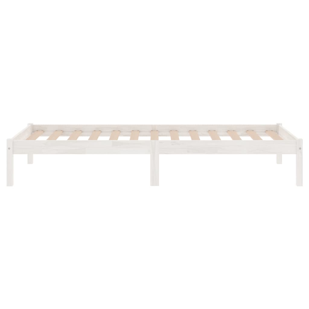 Bed Frame | White | Solid Pine Wood | 90x190 cm | Bed Frame | Rectangular
