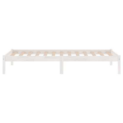 Bed Frame | White | Solid Pine Wood | 90x190 cm | Bed Frame | Rectangular