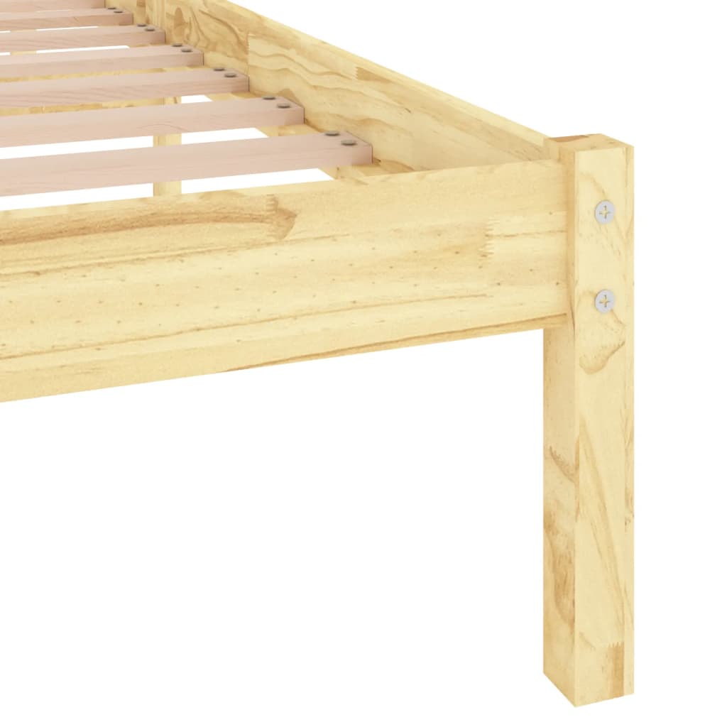 Bed Frame | Natural wood | Solid pinewood | 135x190 cm mattress size
