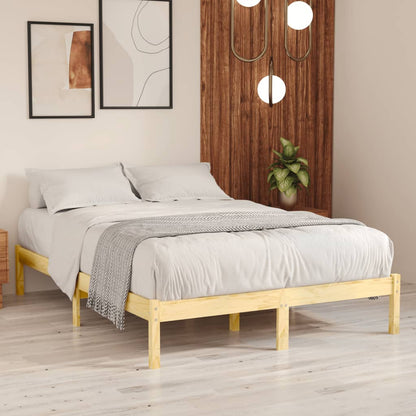 Bed Frame | Natural wood | Solid pinewood | 135x190 cm mattress size