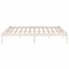 Bed Frame without Mattress White Solid Wood Double