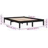 810001 vidaXL Bed Frame without Mattress Black Solid Wood 140x190 cm