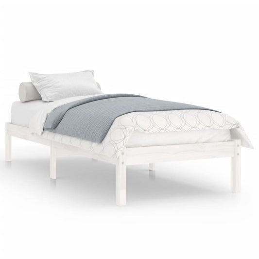 810003 vidaXL Bed Frame without Mattress White Solid Wood 90x200 cm