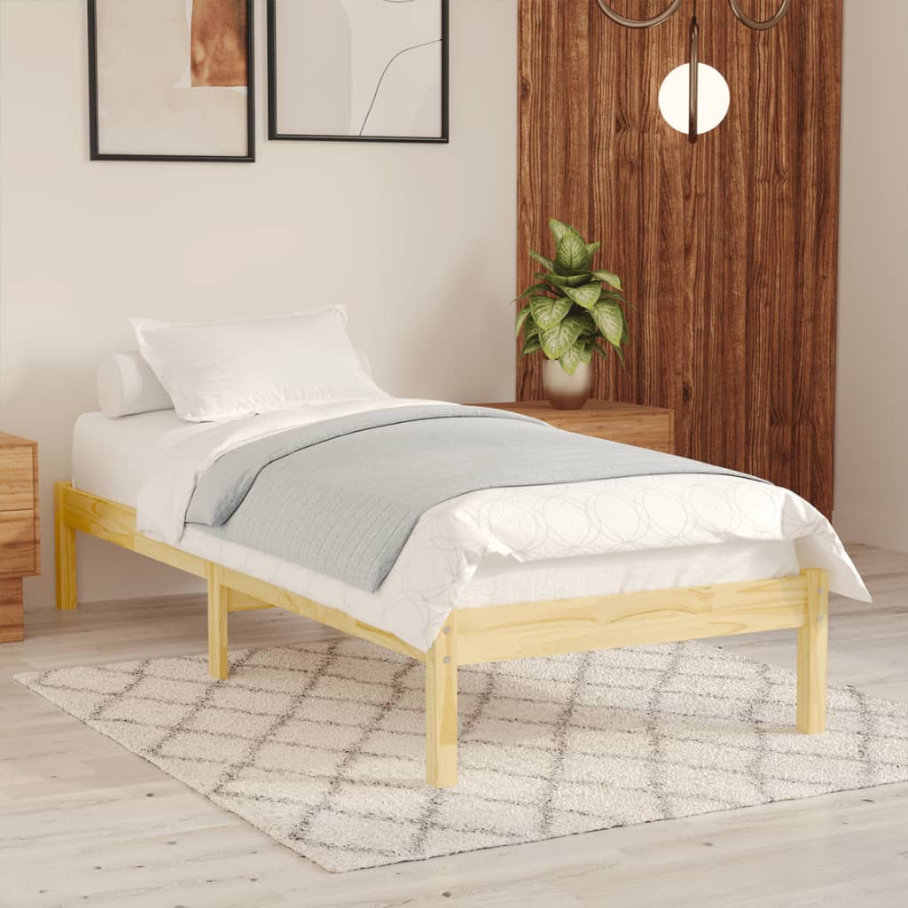 810007 vidaXL Bed Frame without Mattress Solid Wood 100x200 cm