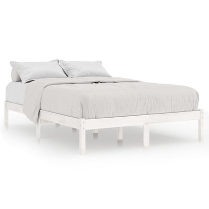 810018 vidaXL Bed Frame without Mattress White Solid Wood 140x200 cm