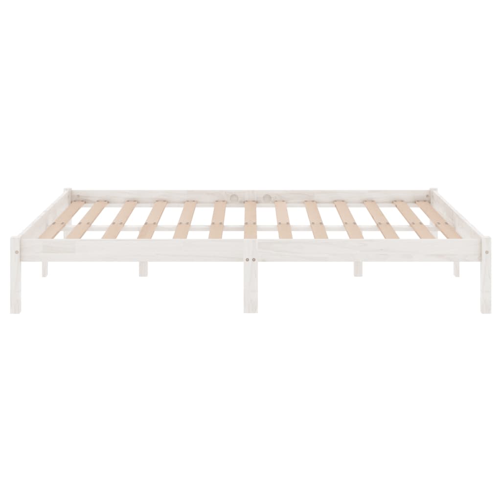 810018 vidaXL Bed Frame without Mattress White Solid Wood 140x200 cm