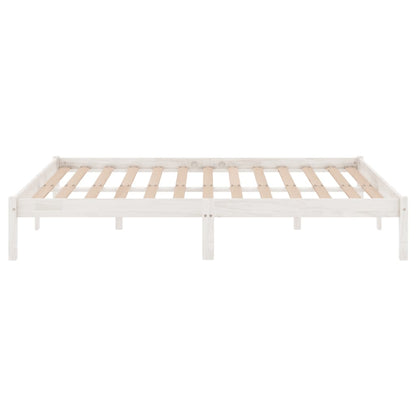 810018 vidaXL Bed Frame without Mattress White Solid Wood 140x200 cm