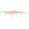 Bed Frame without Mattress White Solid Wood King Size