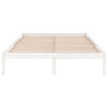 Bed Frame without Mattress White Solid Wood King Size