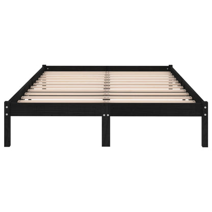 Bed Frame | Black | Solid pinewood | King Size | Durable | Bed Frame