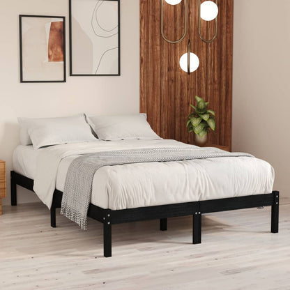Bed Frame | Black | Solid pinewood | King Size | Durable | Bed Frame