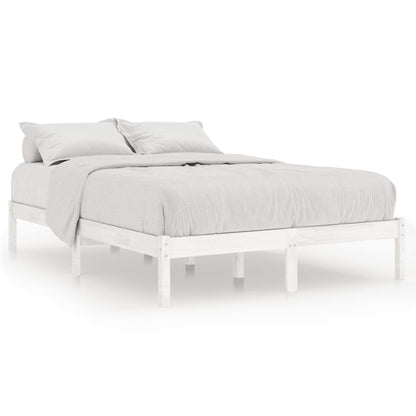 810028 vidaXL Bed Frame without Mattress White Solid Wood 160x200 cm