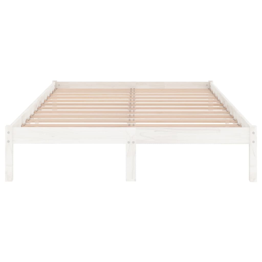 810028 vidaXL Bed Frame without Mattress White Solid Wood 160x200 cm