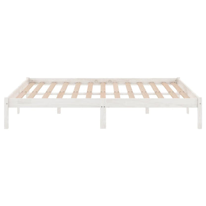 810028 vidaXL Bed Frame without Mattress White Solid Wood 160x200 cm