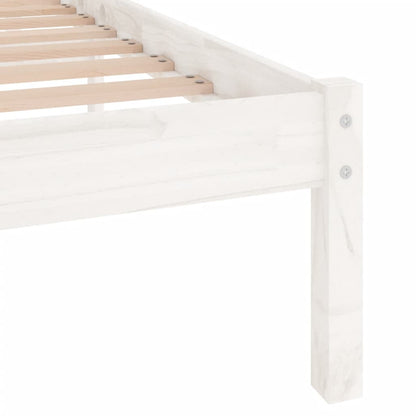 810028 vidaXL Bed Frame without Mattress White Solid Wood 160x200 cm
